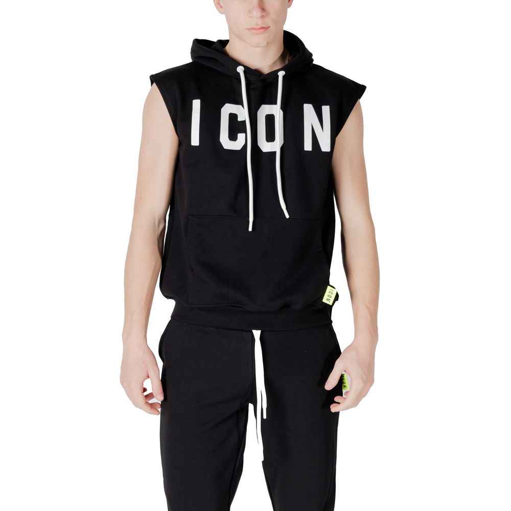 Icon Black Cotton Hoody