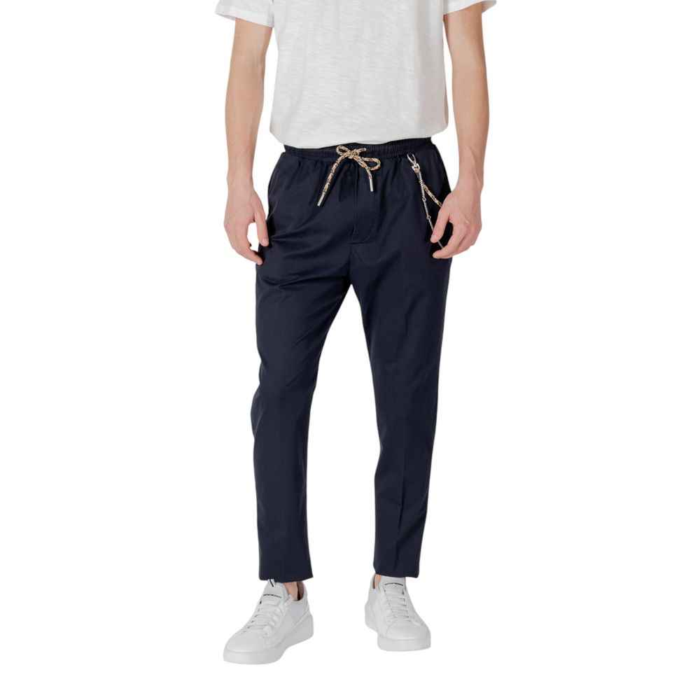 Gianni Lupo Blue Cotton Pant