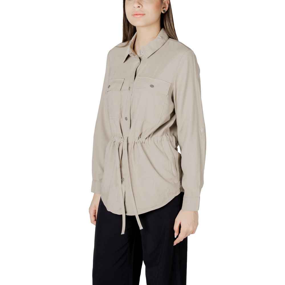Only Beige Viscose Shirt