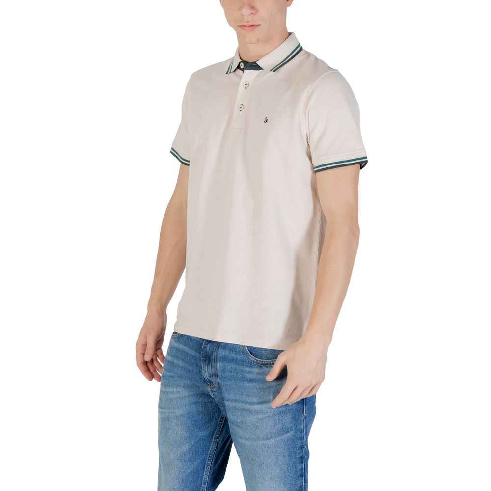 Jack Jones Beige Cotton Polo Shirt