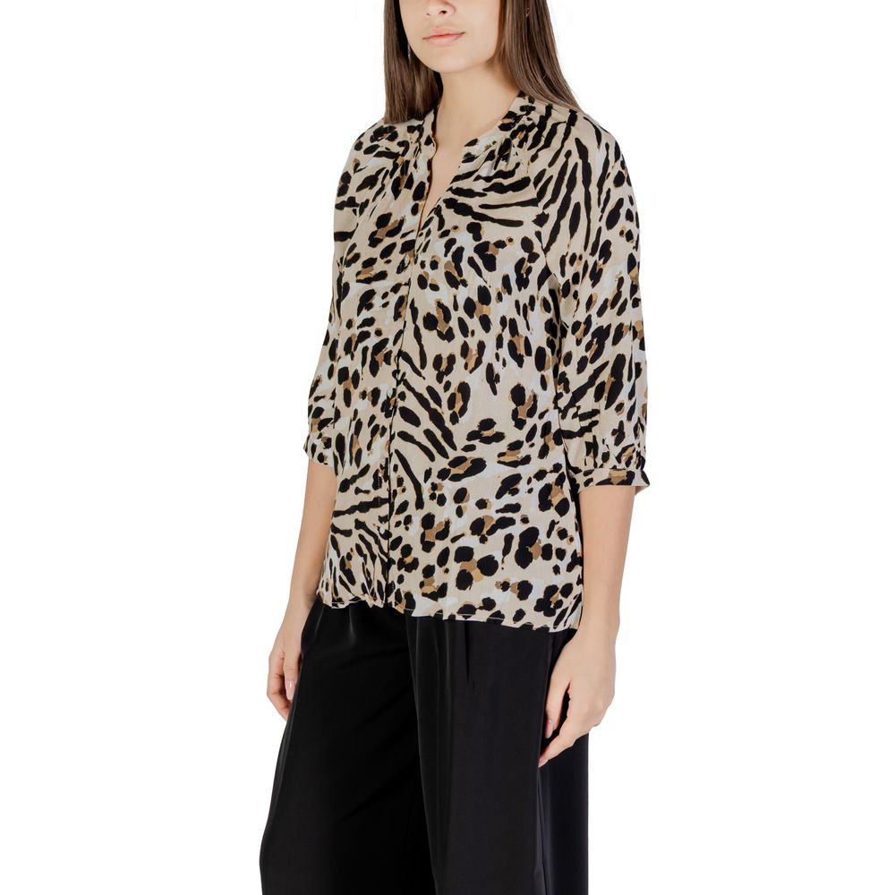 ICHI Beige Viscose Blouse