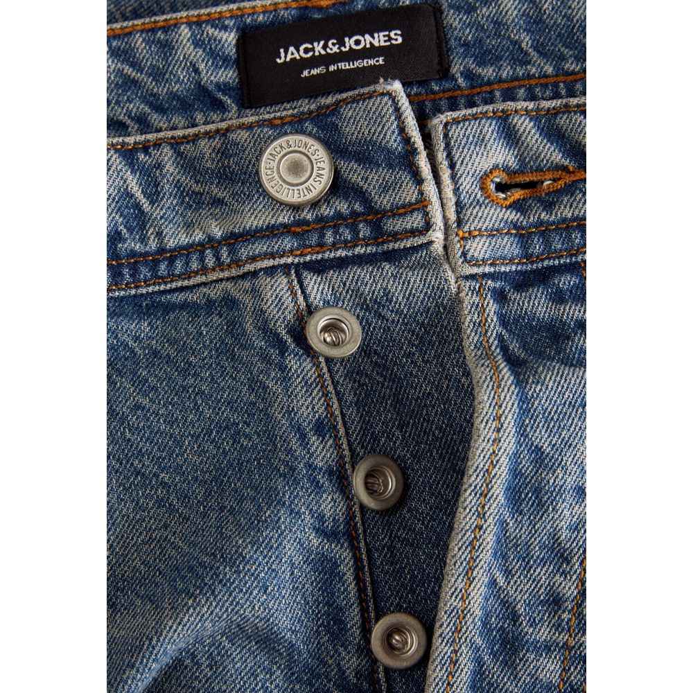 Jack Jones Blue Cotton Relaxed Fit Jean