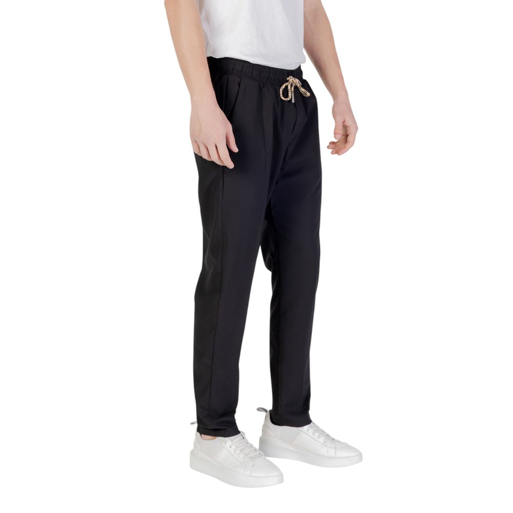 Gianni Lupo Black Polyester Pant