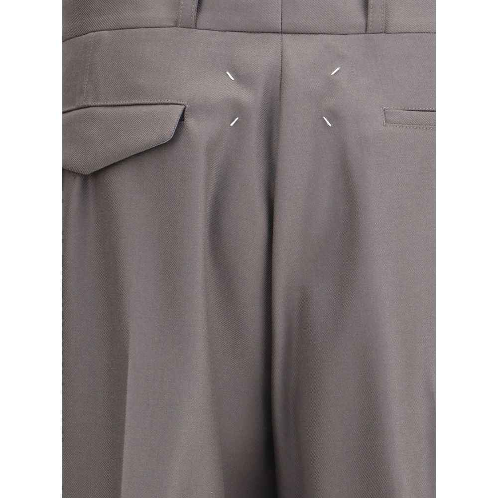 Margiela Green Fleece Wool Dress Pants