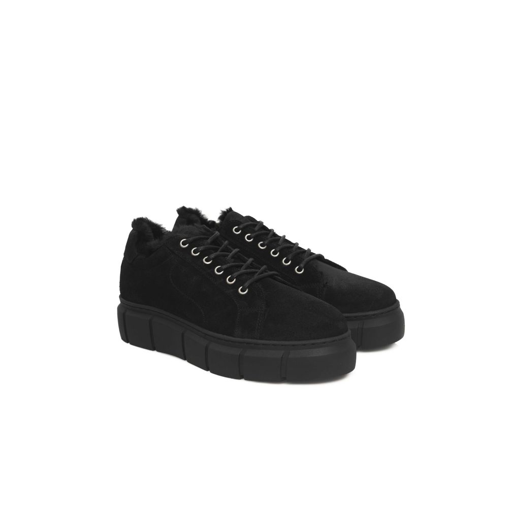 Cerruti 1881 Black Calfskin Women Sneaker
