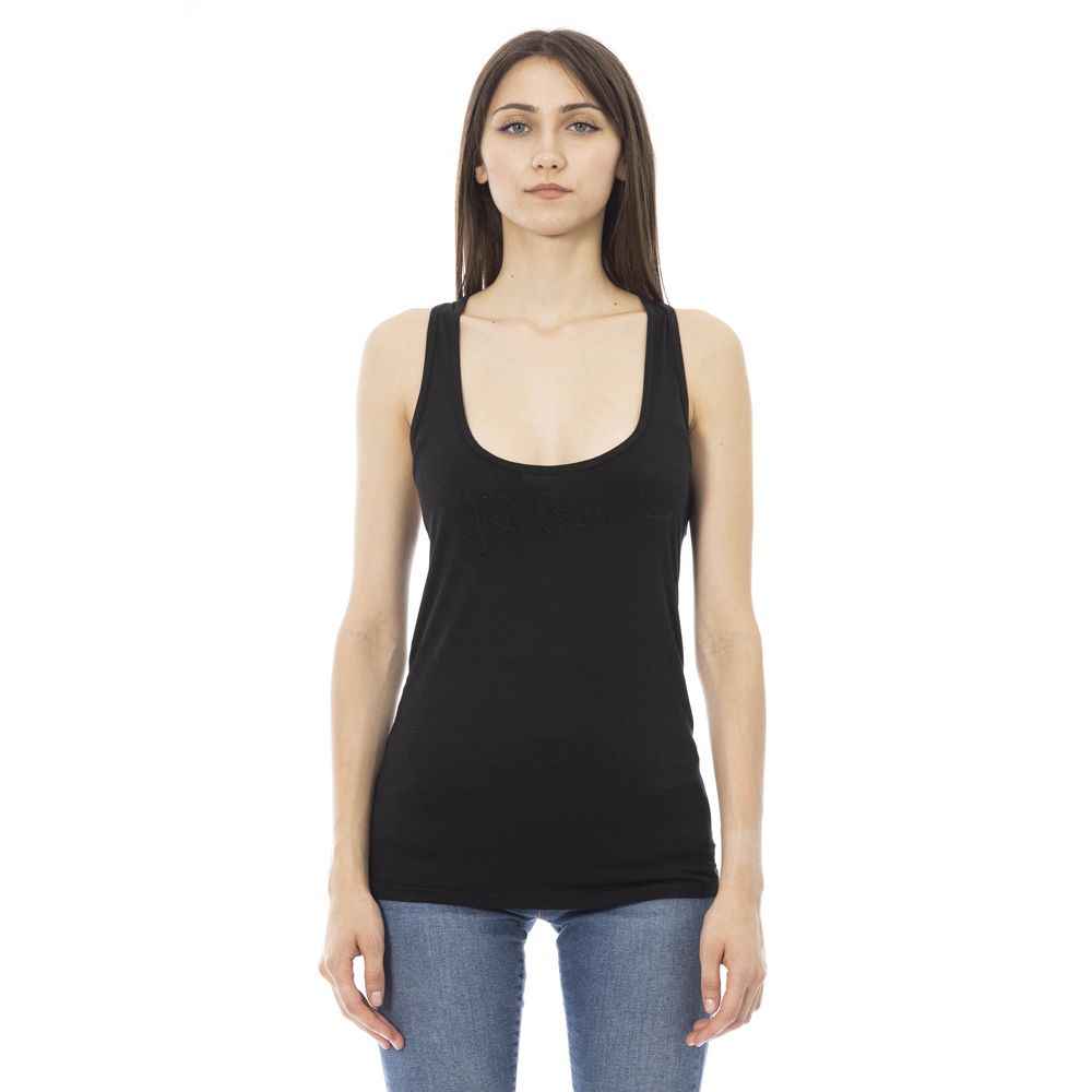 Just Cavalli Black Viscose Tank Top