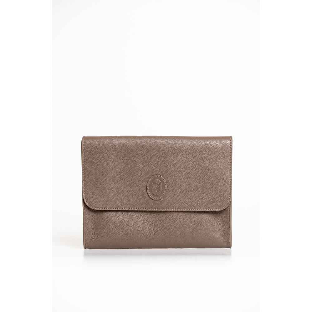 Trussardi Brown Polyester Clutch Bag