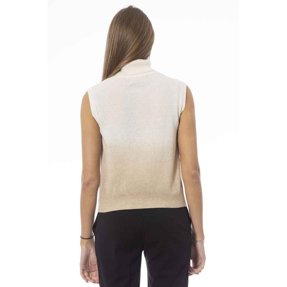 Baldinini Trend White Wool Sleeveles