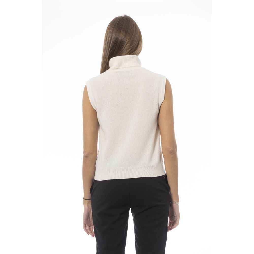 Baldinini Trend White Wool Sleeveles