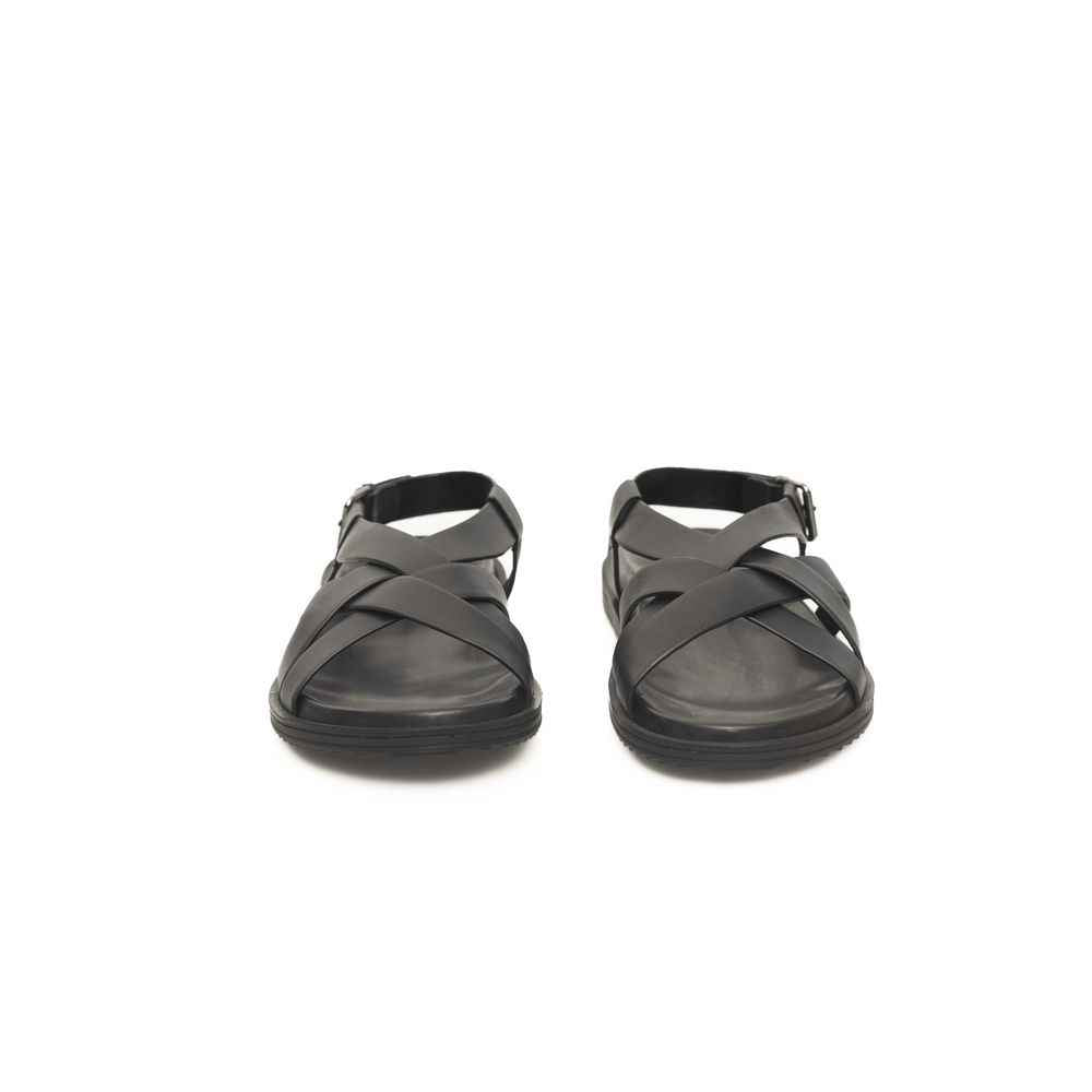 Cerruti 1881 Black Cowhide Men Sandal