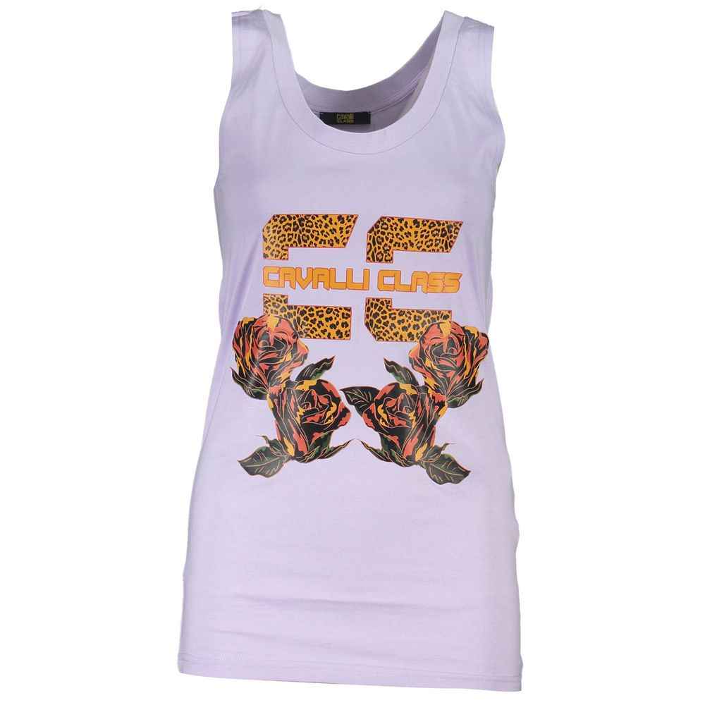 Cavalli Class Purple Cotton Tank Top