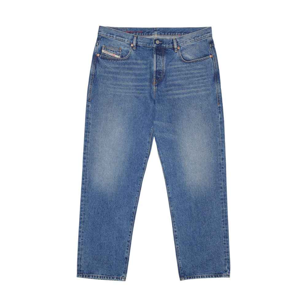 Diesel Blue Cotton Relaxed Fit Jean