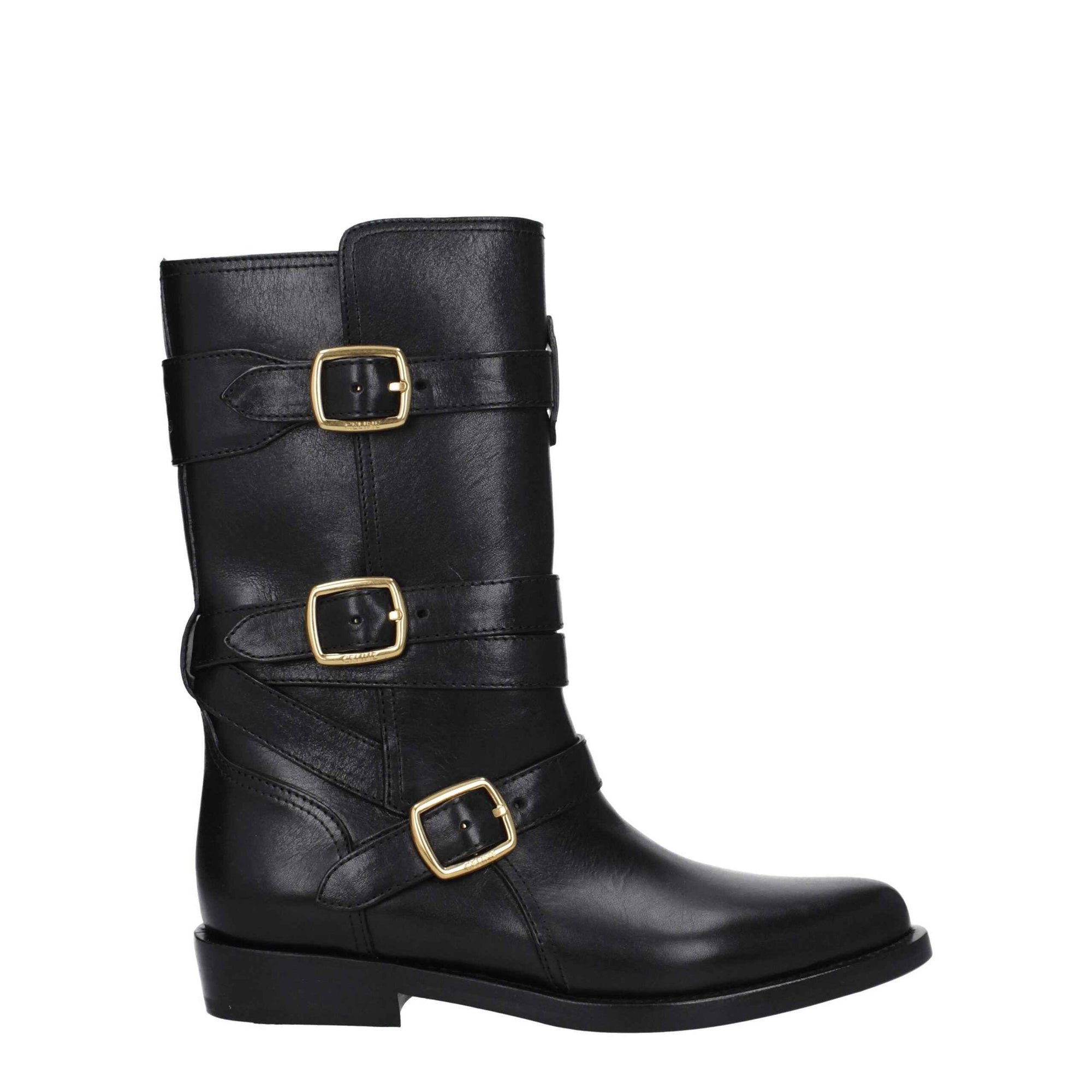 Celine Black Leather Boots