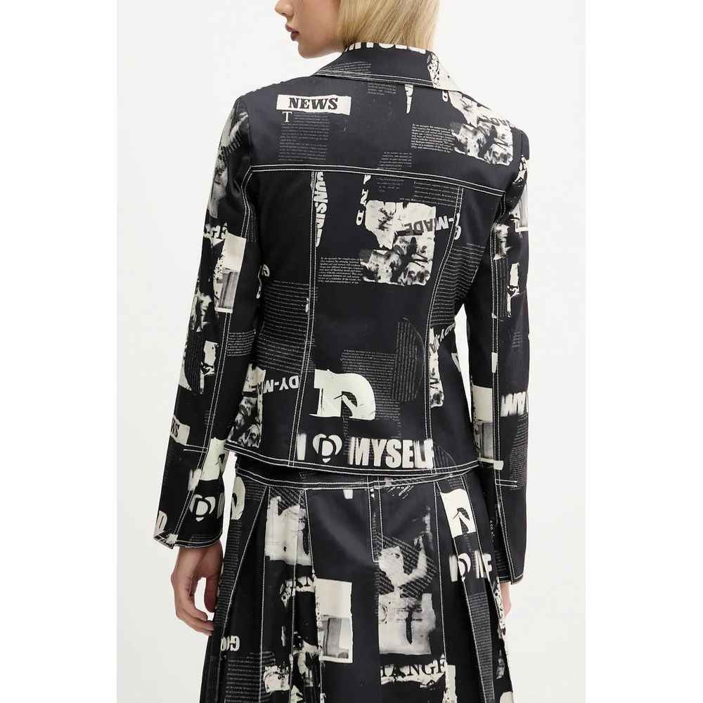 Desigual Black Cotton Jackets & Coat