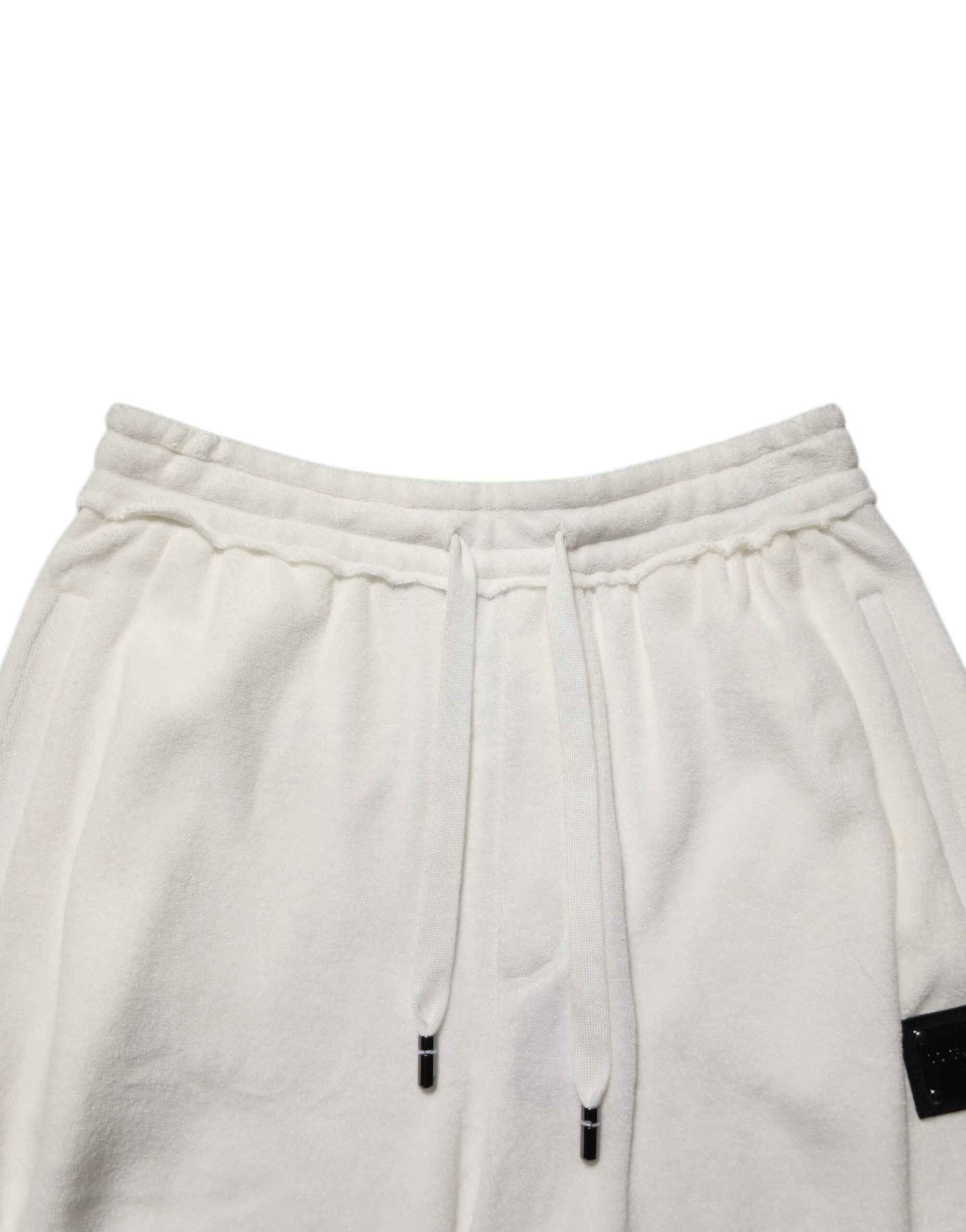 Dolce & Gabbana White Cotton Logo Plaque Men Bermuda Shorts