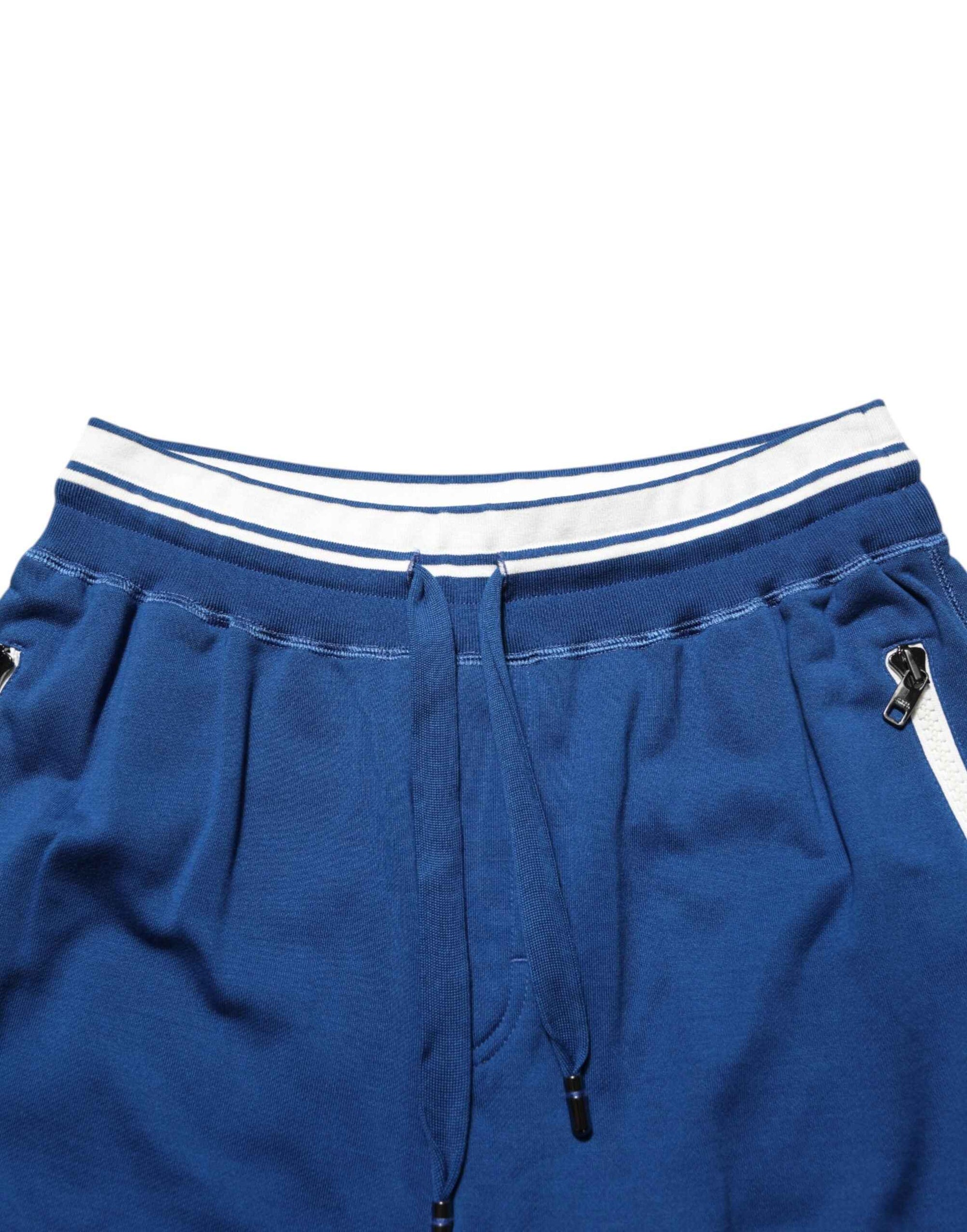 Dolce & Gabbana Blue Cotton Blend Bermuda Sweatpants Shorts