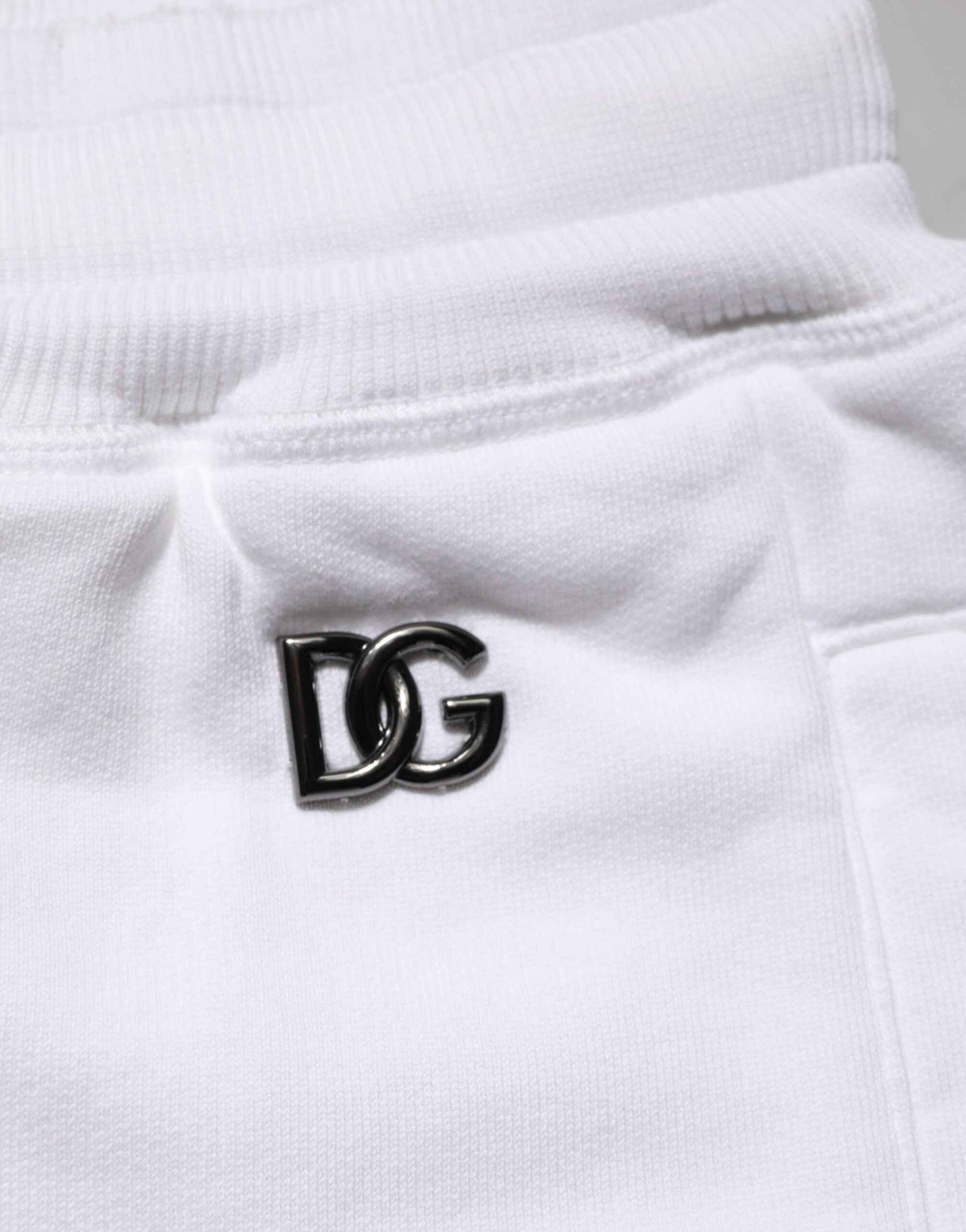 Dolce & Gabbana White Cotton Ripped Bermuda Sweatpants Shorts