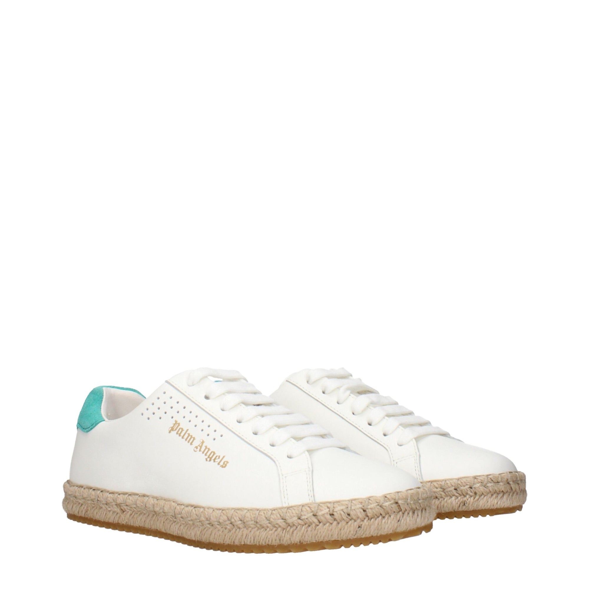 Palm Angels White Leather Low Top Sneakers
