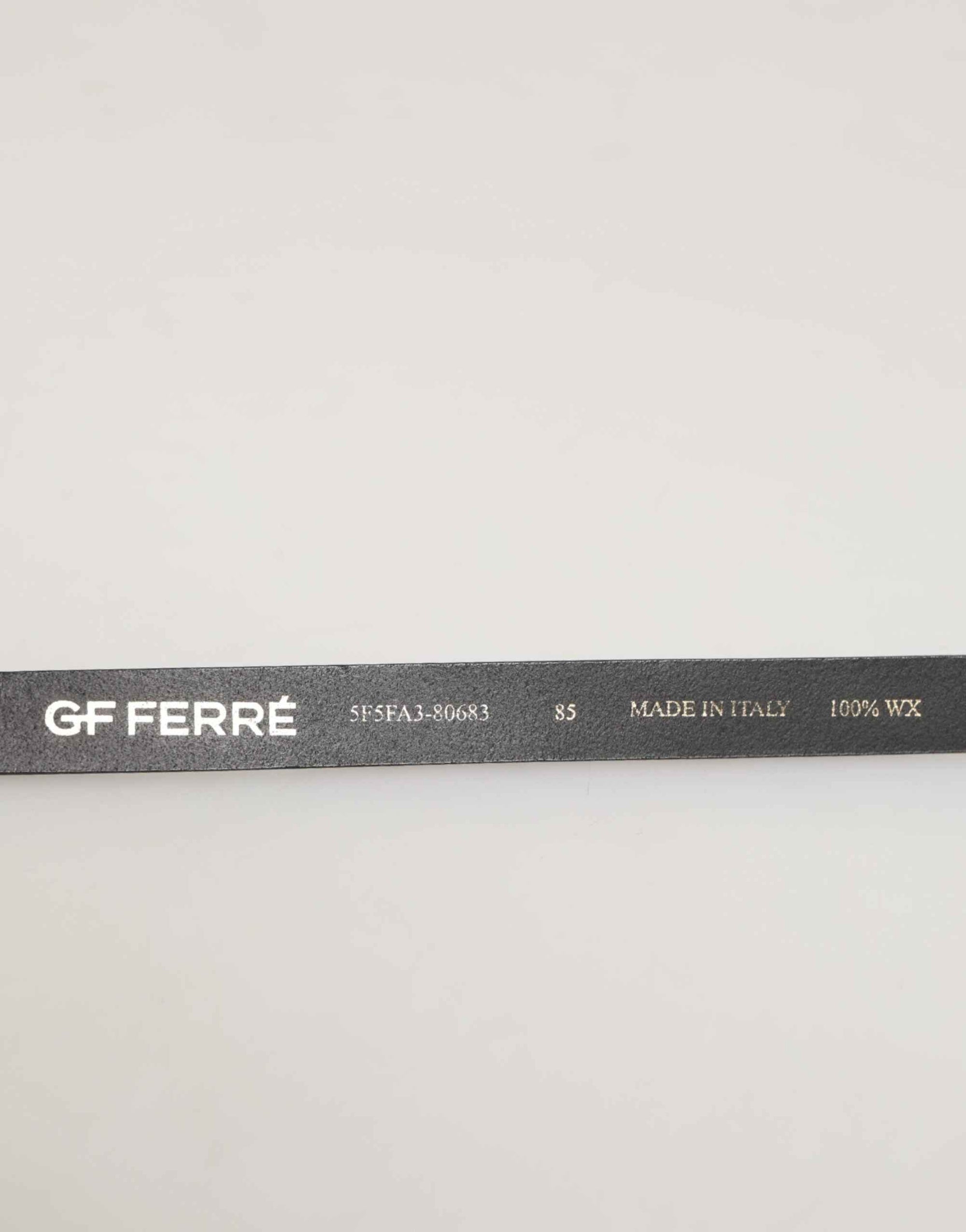 GF Ferre Black Leather Slim Gold Tone Buckle Waist Men Belt