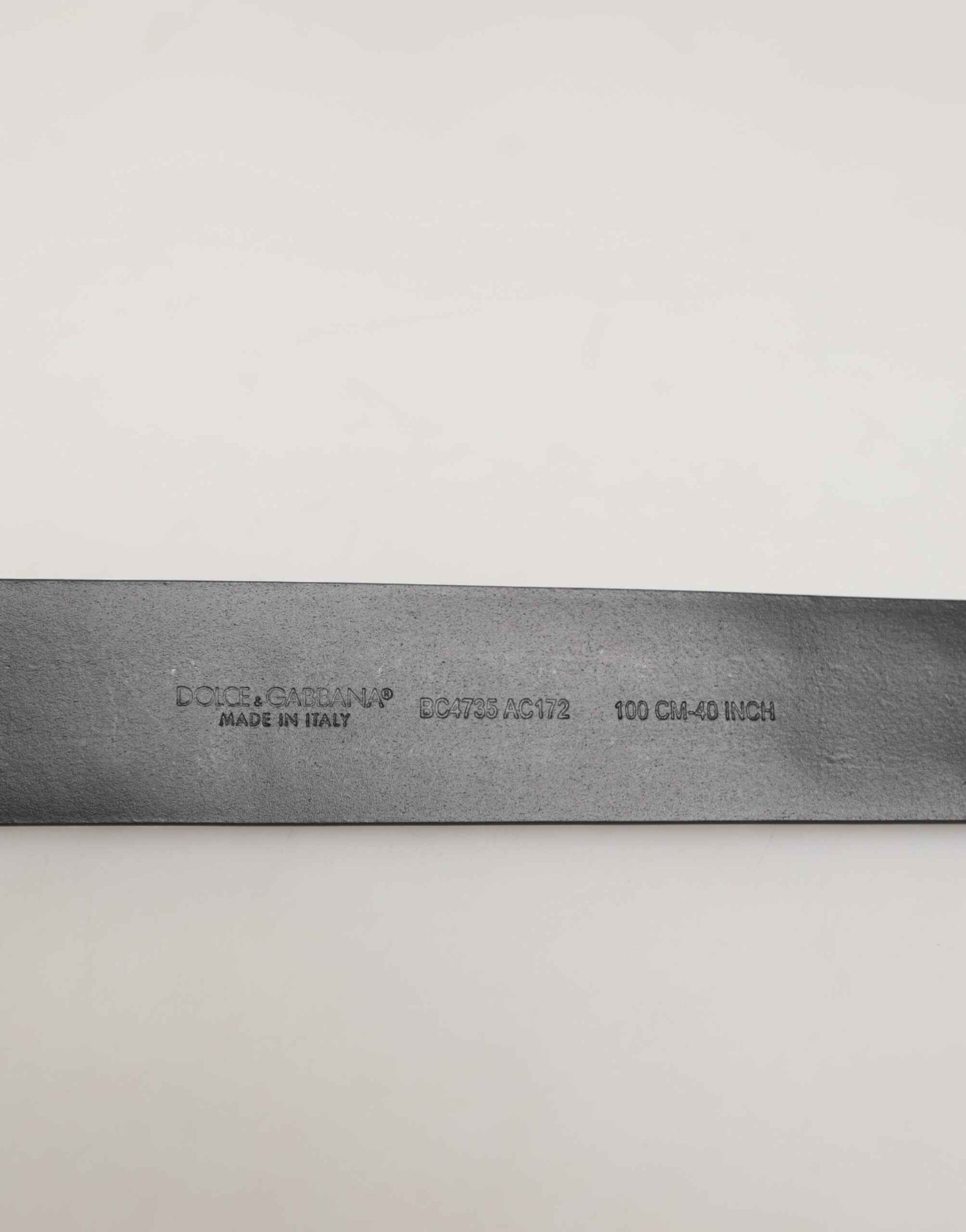 Dolce & Gabbana Black Calf Leather Studded Silver Buckle Belt