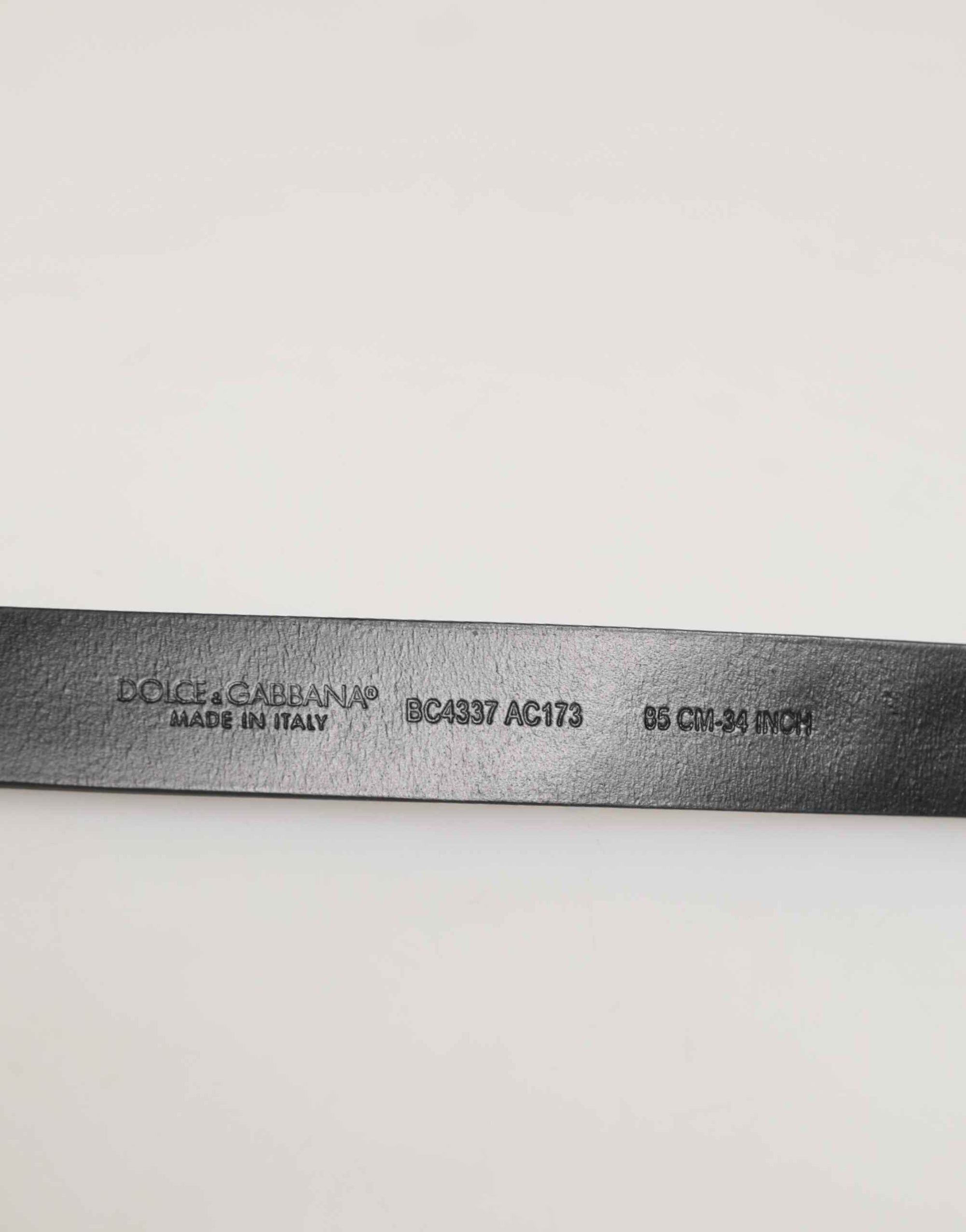 Dolce & Gabbana Black Leather Studded Silver-Tone Buckle Belt