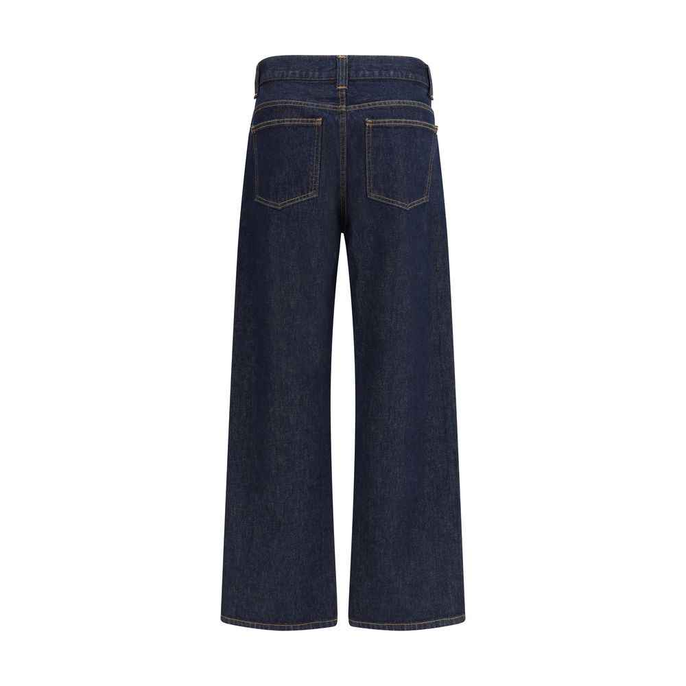 Khaite Blue Cotton Relaxed Fit Jeans