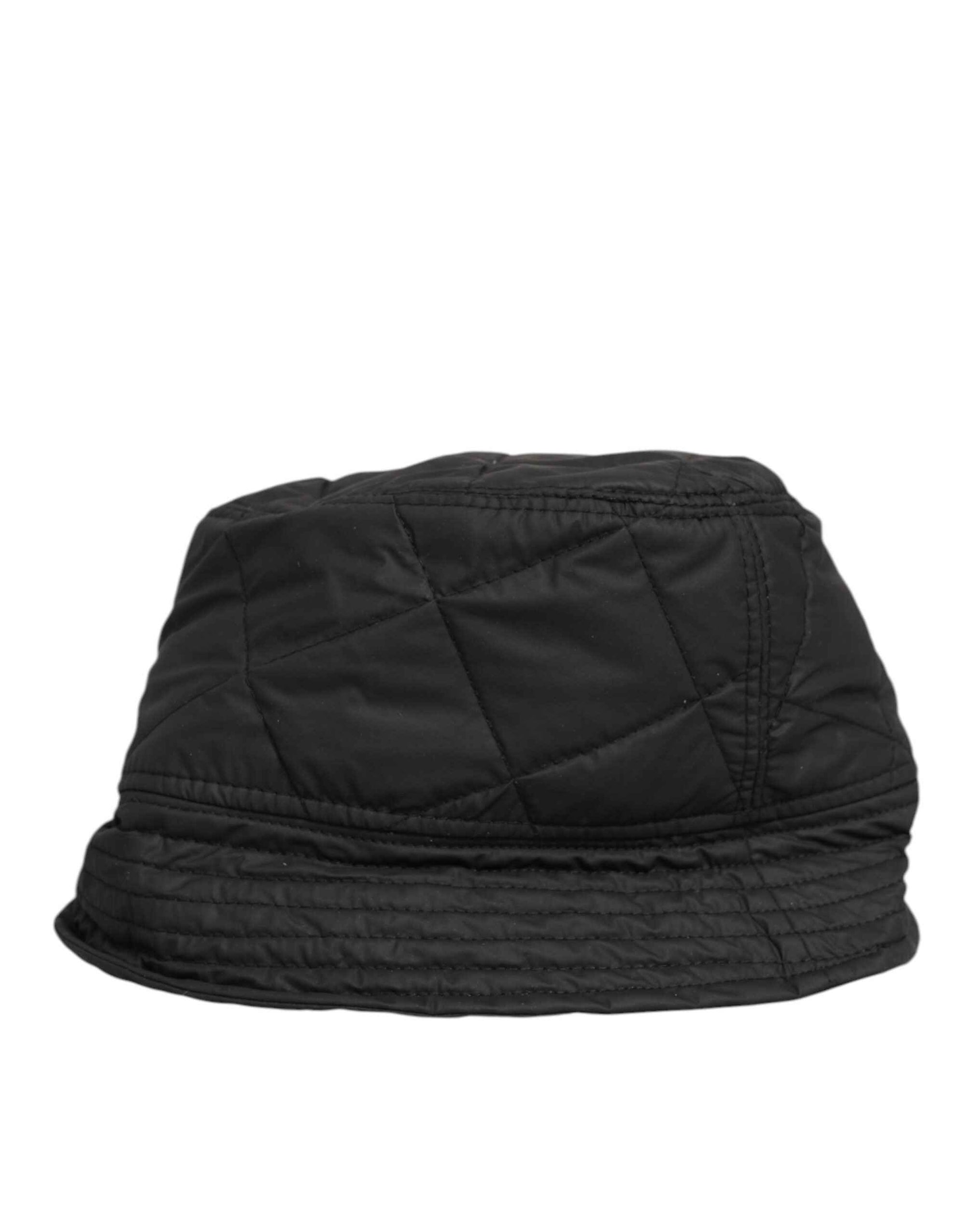 Dolce & Gabbana Black Nylon Quilted Bucket Men Capello Hat