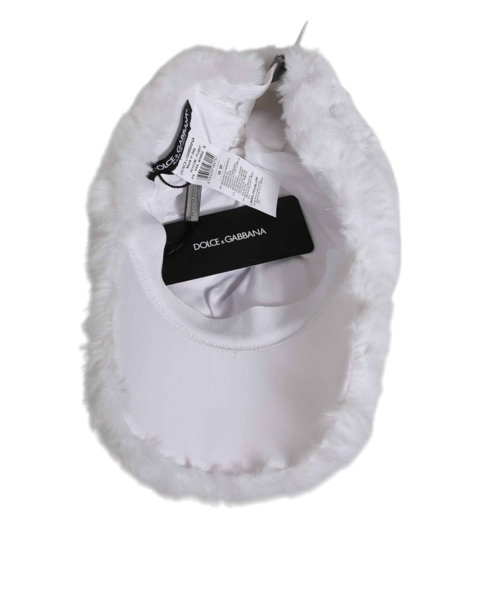 Dolce & Gabbana White Modacrylic Rapper Men Baseball Capello Hat