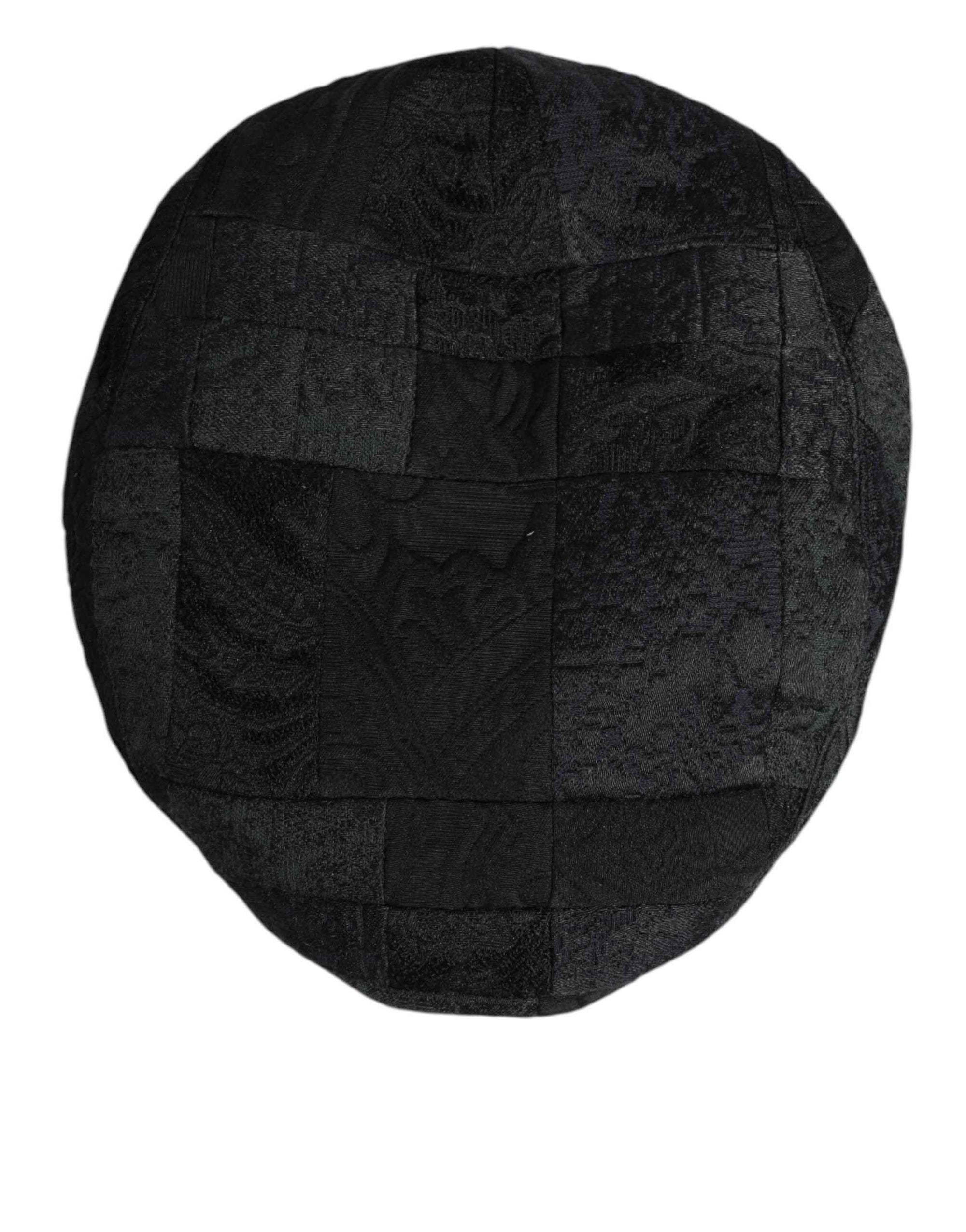 Dolce & Gabbana Black Polyester Newsboy Men Cloth Capello Hat