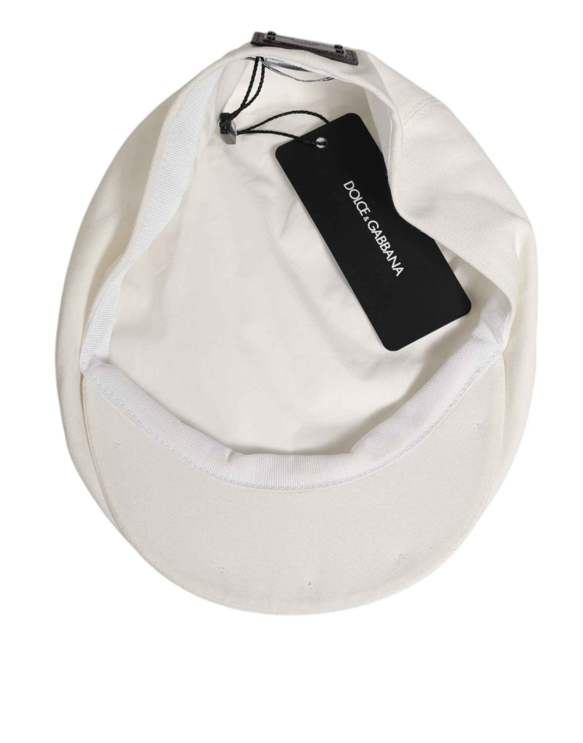 Dolce & Gabbana White Cotton Newsboy Cloth Capello Men Cap Hat