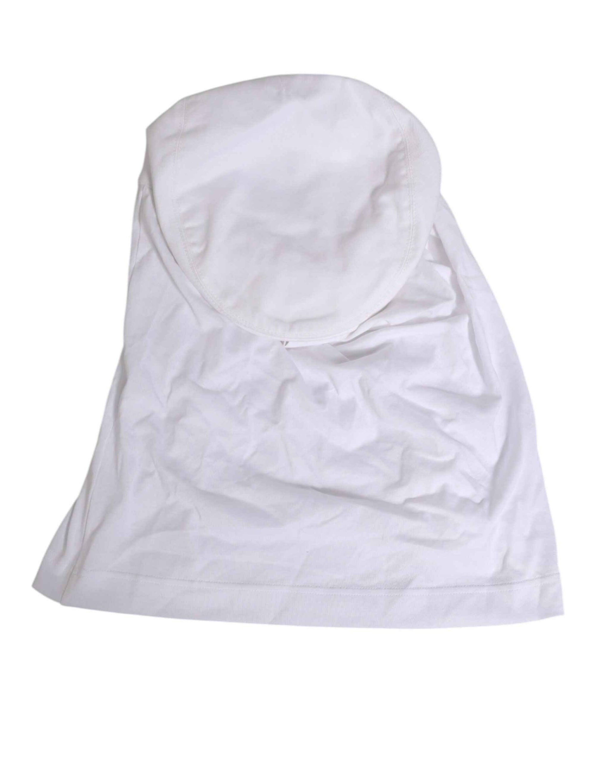 Dolce & Gabbana White Cotton DG Logo Plaque Baseball Balaclava Hat