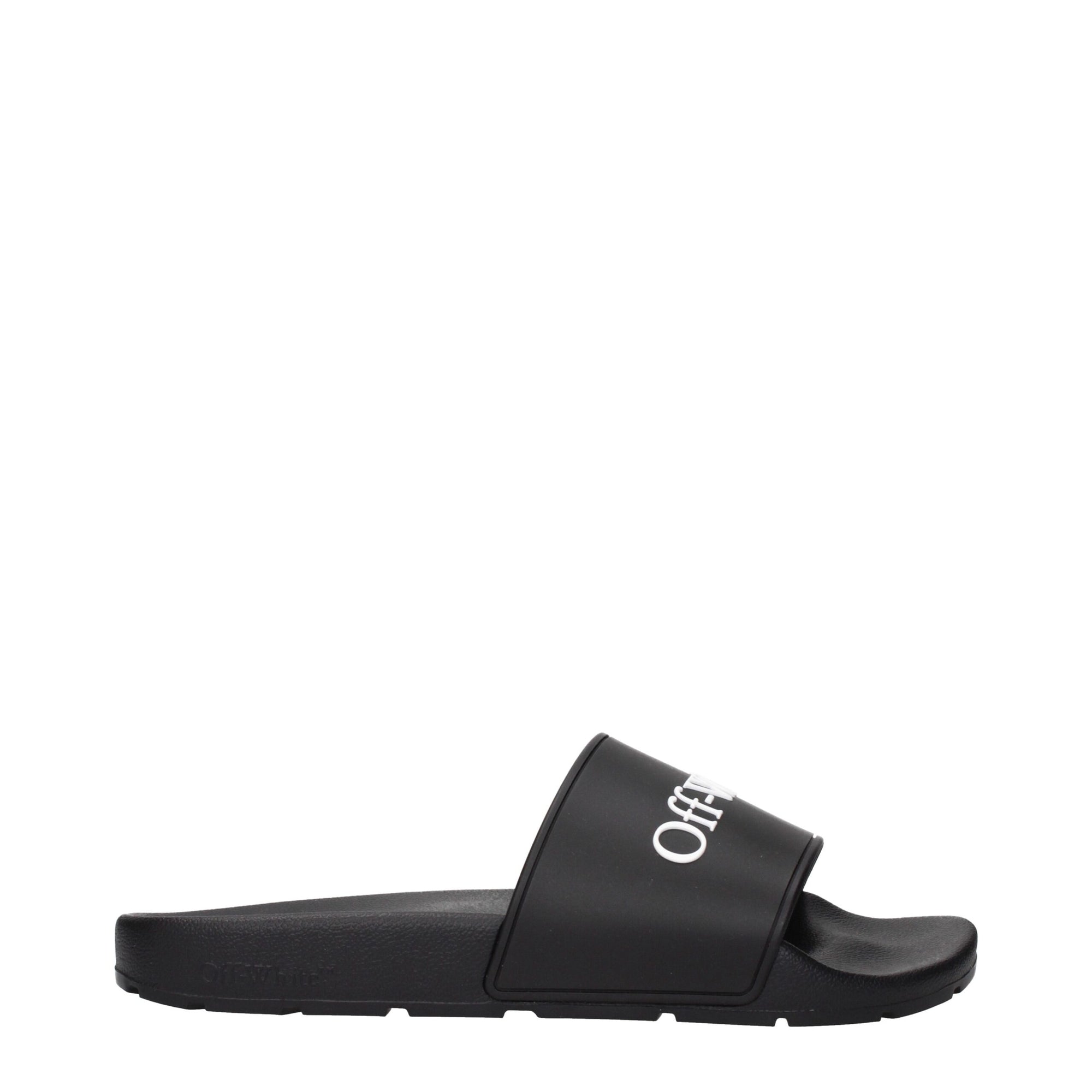 Off-White Black Cotton Slippers