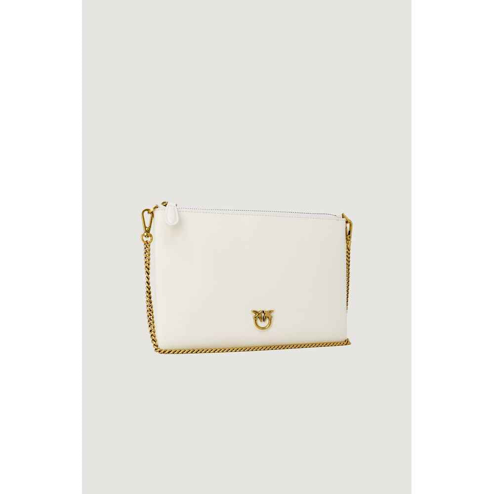 PINKO Cream Leather Clutch Bag