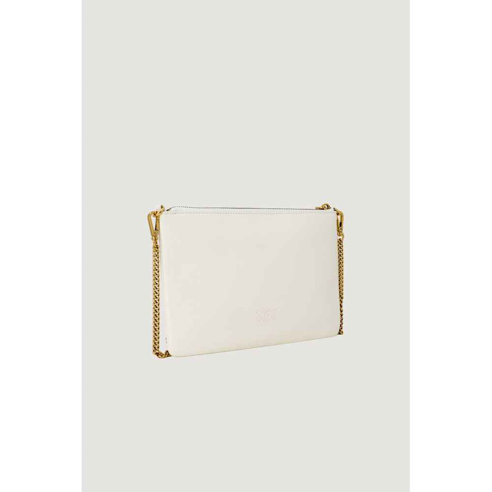 PINKO Cream Leather Clutch Bag