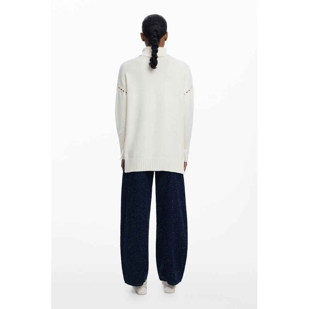 Desigual White Cotton Women Sweater