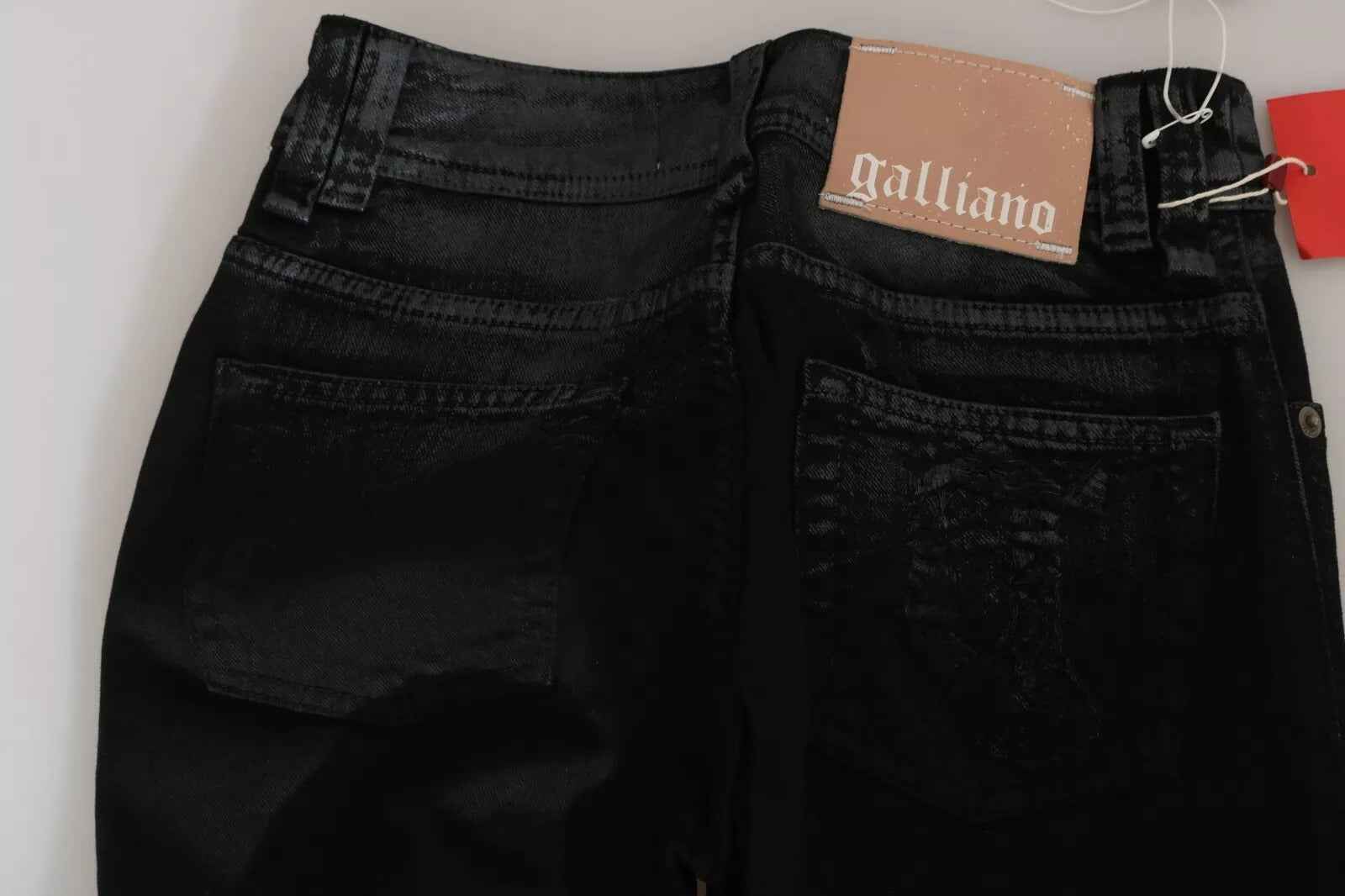 John Galliano Black Washed High Waist Flared Denim Casual Pants Jeans