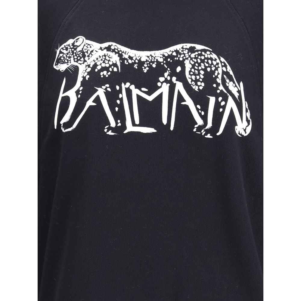 Balmain Leopard Print High-neck Sweatshirt