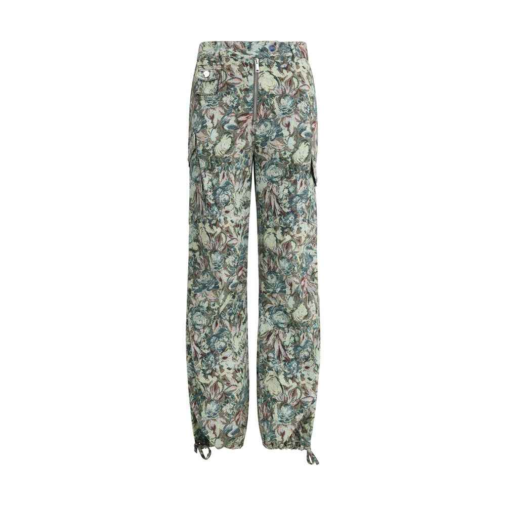 Ganni Printed Stretched Cotton Pants