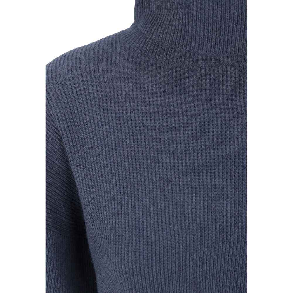 Brunello Cucinelli Blue Cashmere Turtleneck