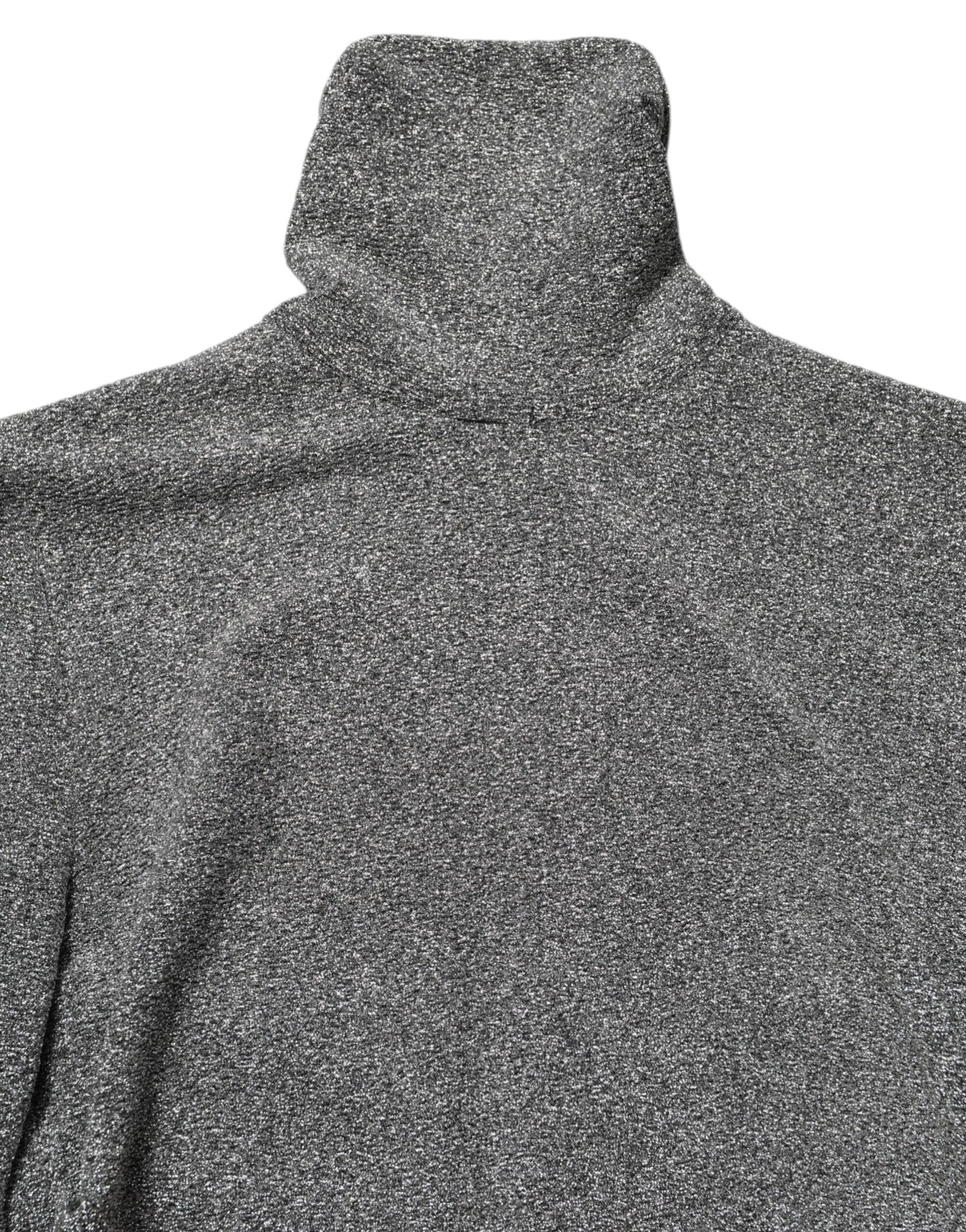 Dolce & Gabbana Gray Nylon Bodycon Sheath Long Sleeves Dress