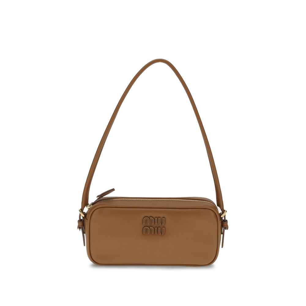 Miu Miu Brown Calf Leather Bos Taurus Shoulder Bag