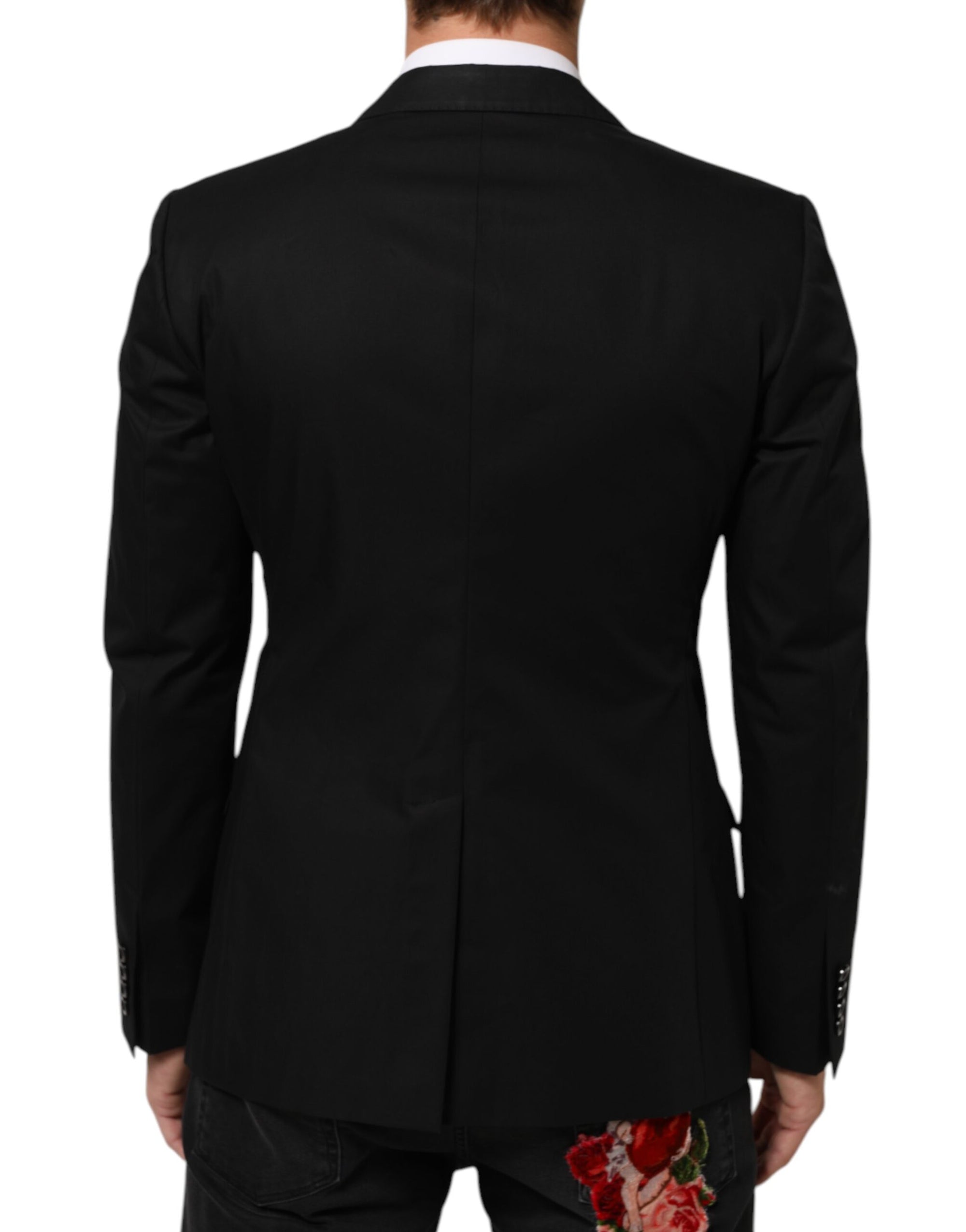 Dolce & Gabbana Black Wool 2 Buttons Suit Men Jacket Blazer
