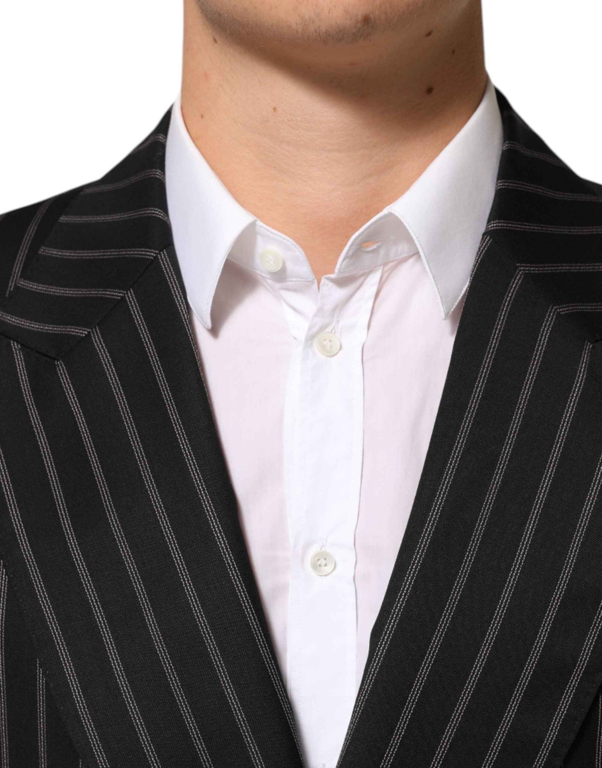 Dolce & Gabbana Black Stripes SICILIA 1 Button Suit Blazer