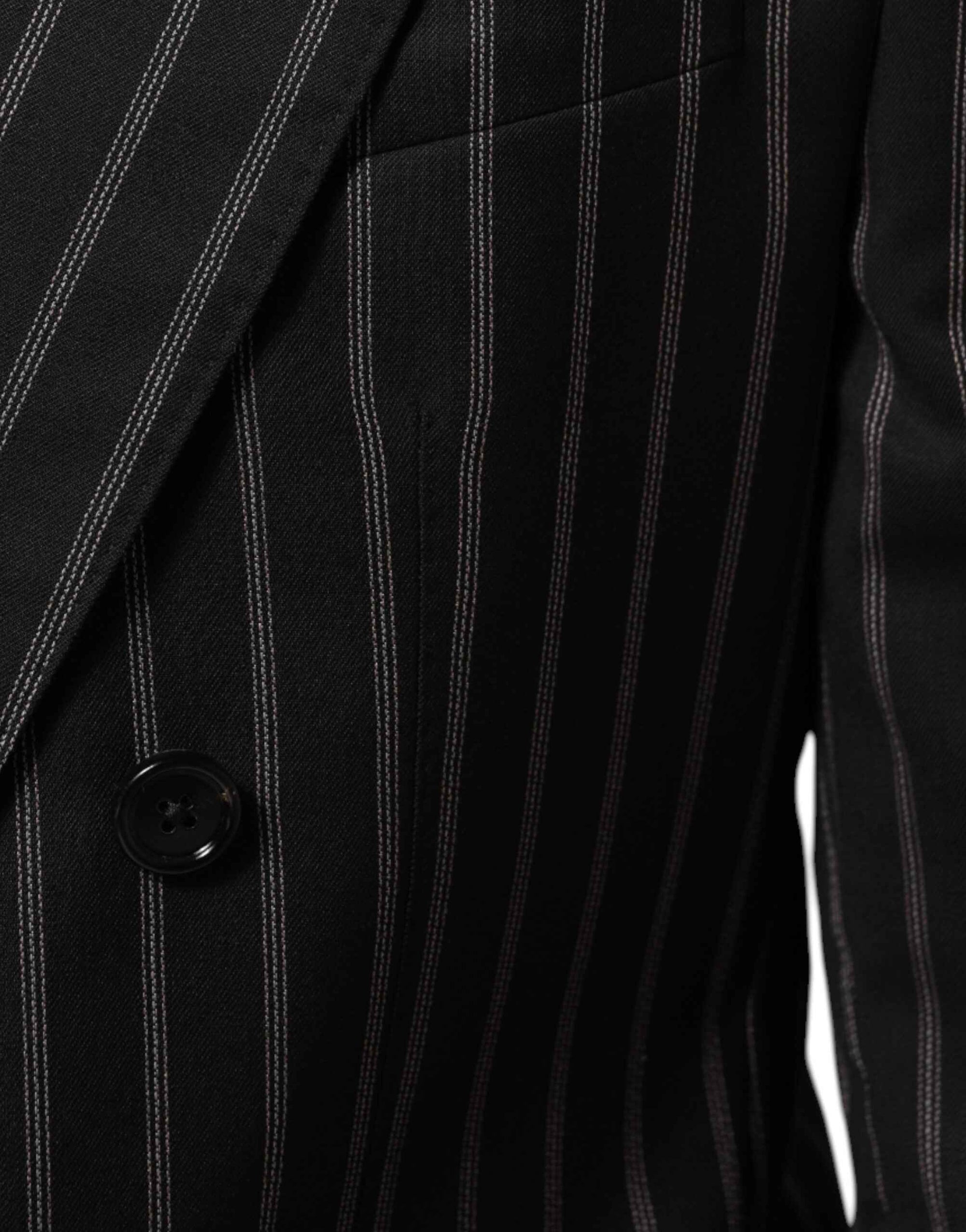 Dolce & Gabbana Black Stripes SICILIA 1 Button Suit Blazer