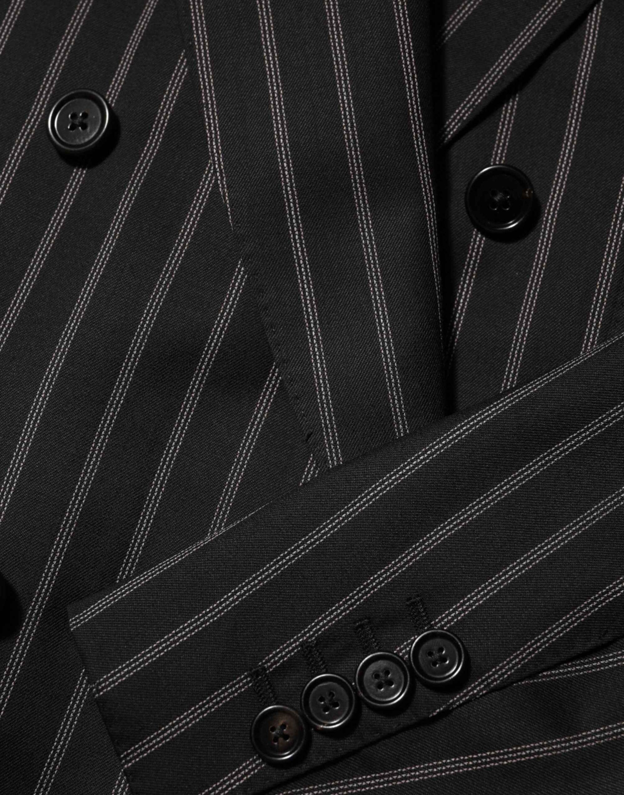 Dolce & Gabbana Black Stripes SICILIA 1 Button Suit Blazer