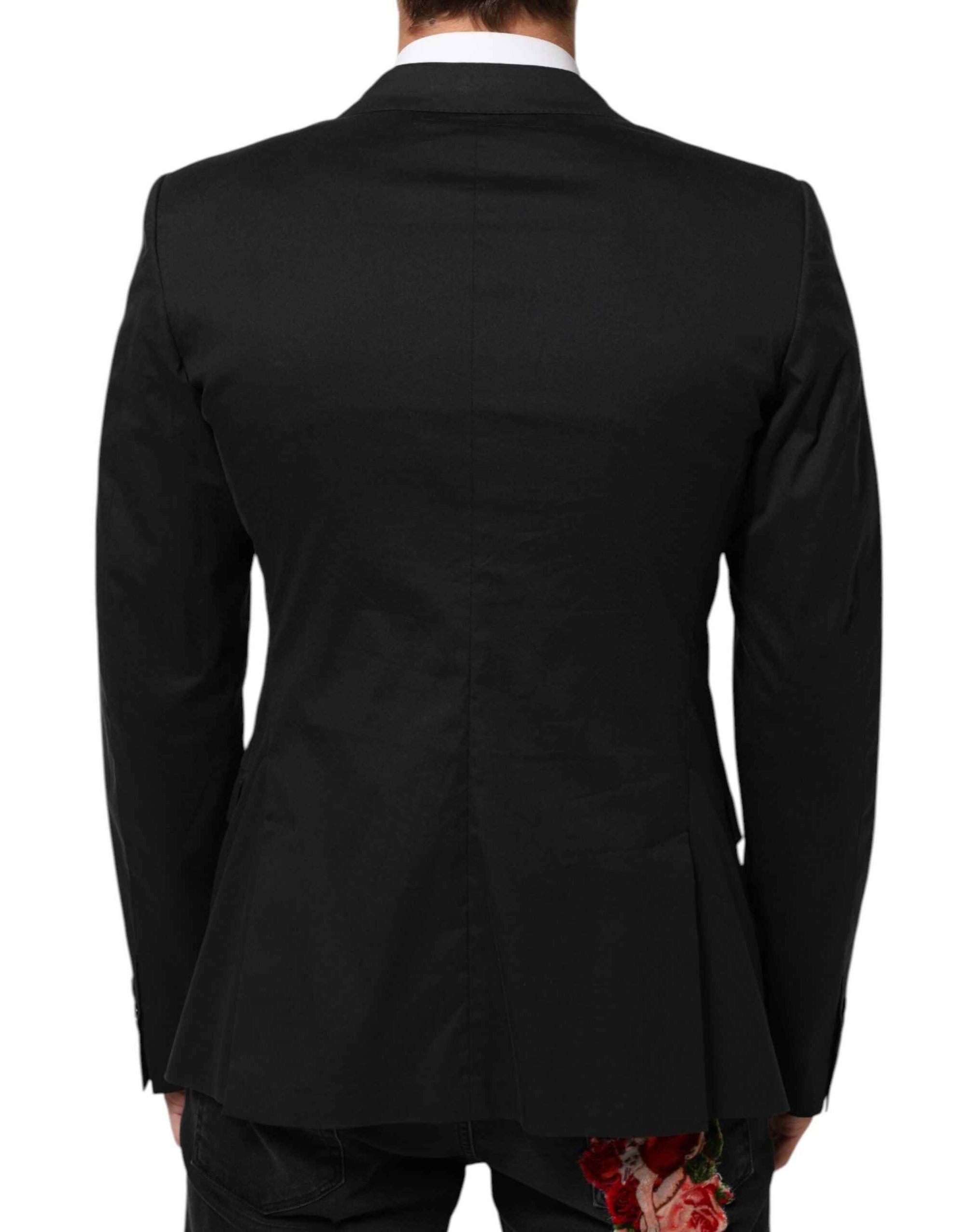 Dolce & Gabbana Black Cotton 2 Buttons Suit Jacket Blazer