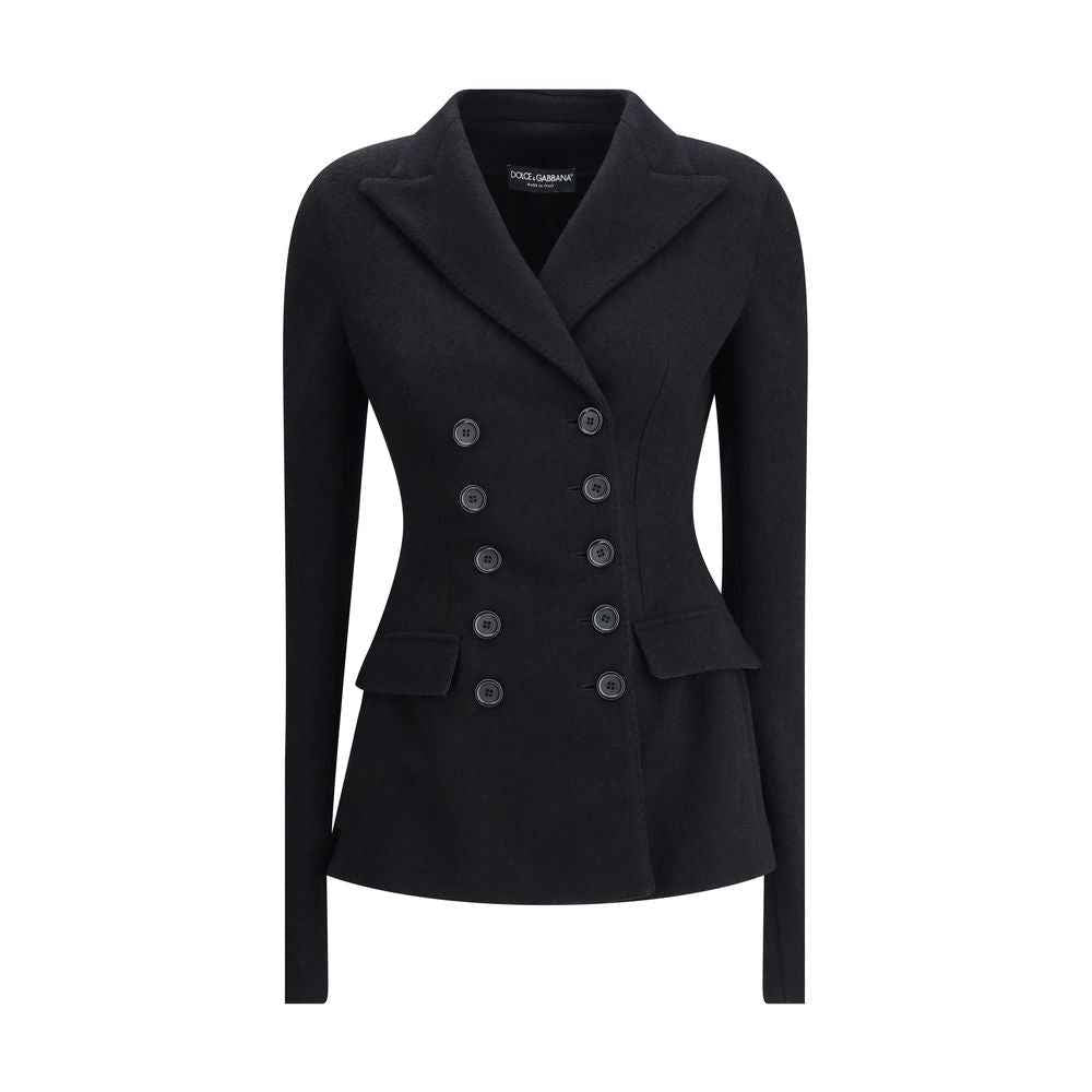 Dolce & Gabbana Black Fleece Wool Coat