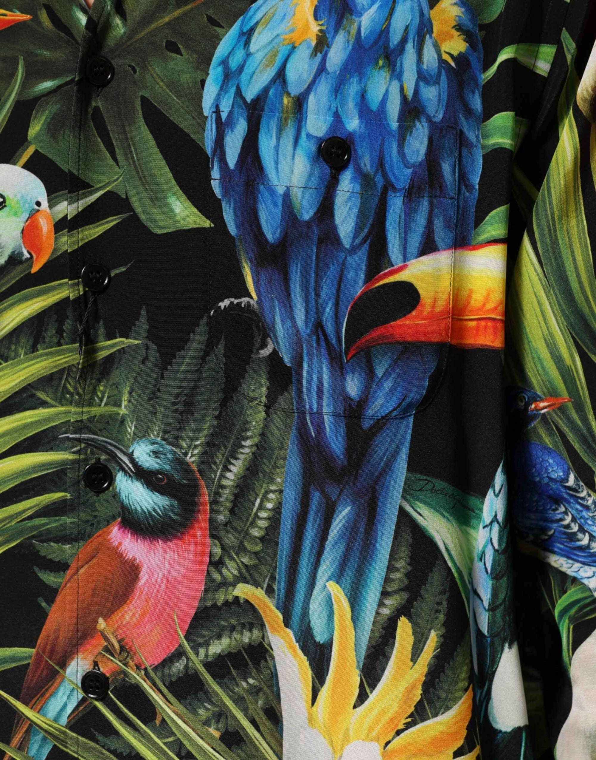 Dolce & Gabbana Multicolor Parrot Print Lounge Casual Shirt