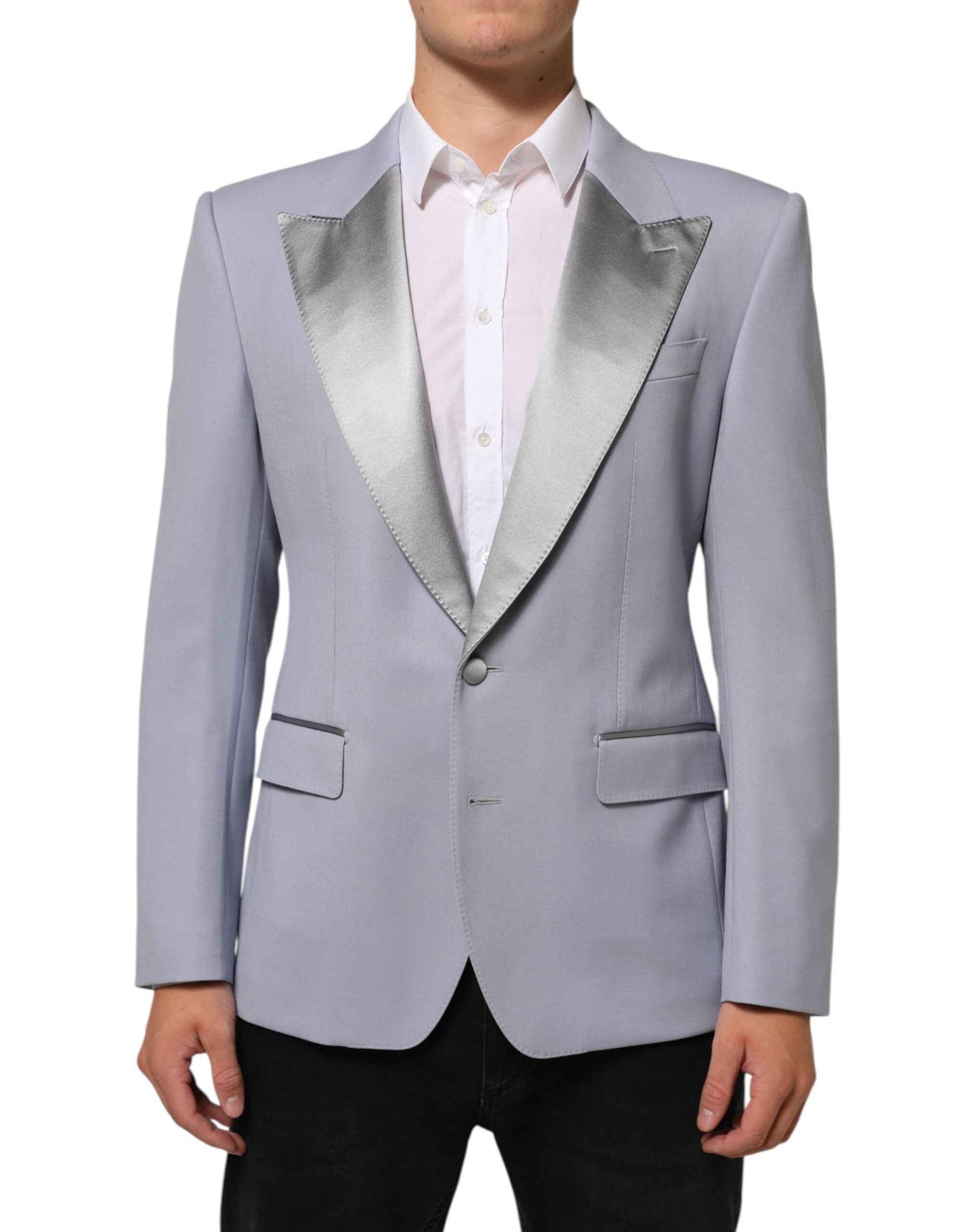 Dolce & Gabbana Gray Wool SICILIA 2 Buttons Men Suit Blazer