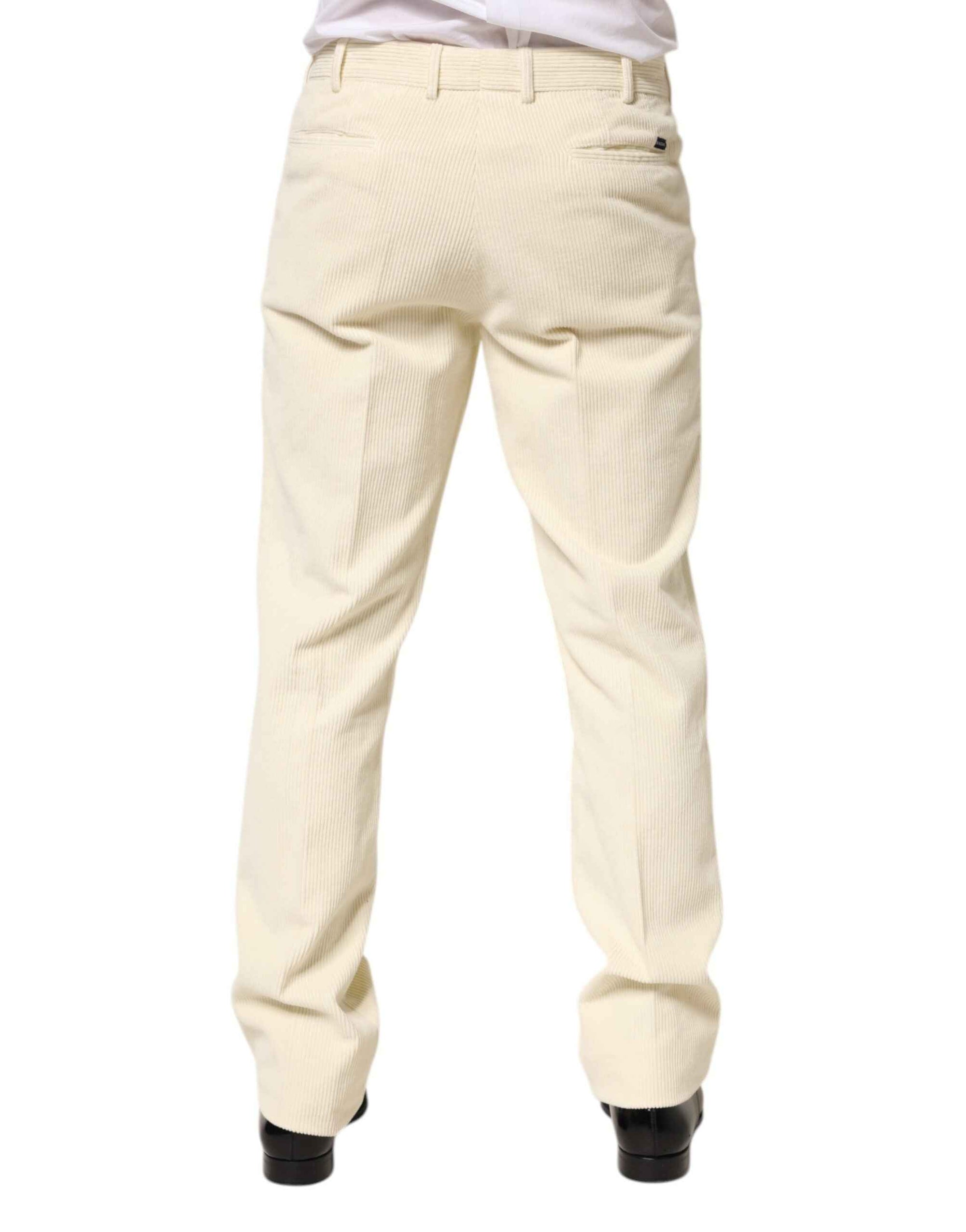 Burberry Beige Corduroy Cotton Straight Men Trouser Pants